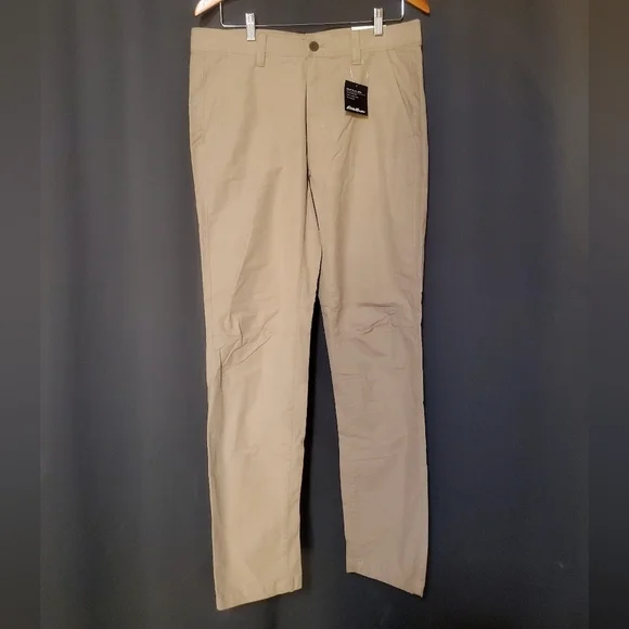 Eddie Bauer Mens Tan Voyager Flex Chino Slim Straight Leg Pants Size 32 NWT - Picture 12 of 12